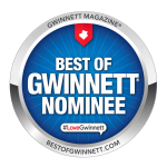 Best of Gwinnett nominee badge for No Idea Burger Joint